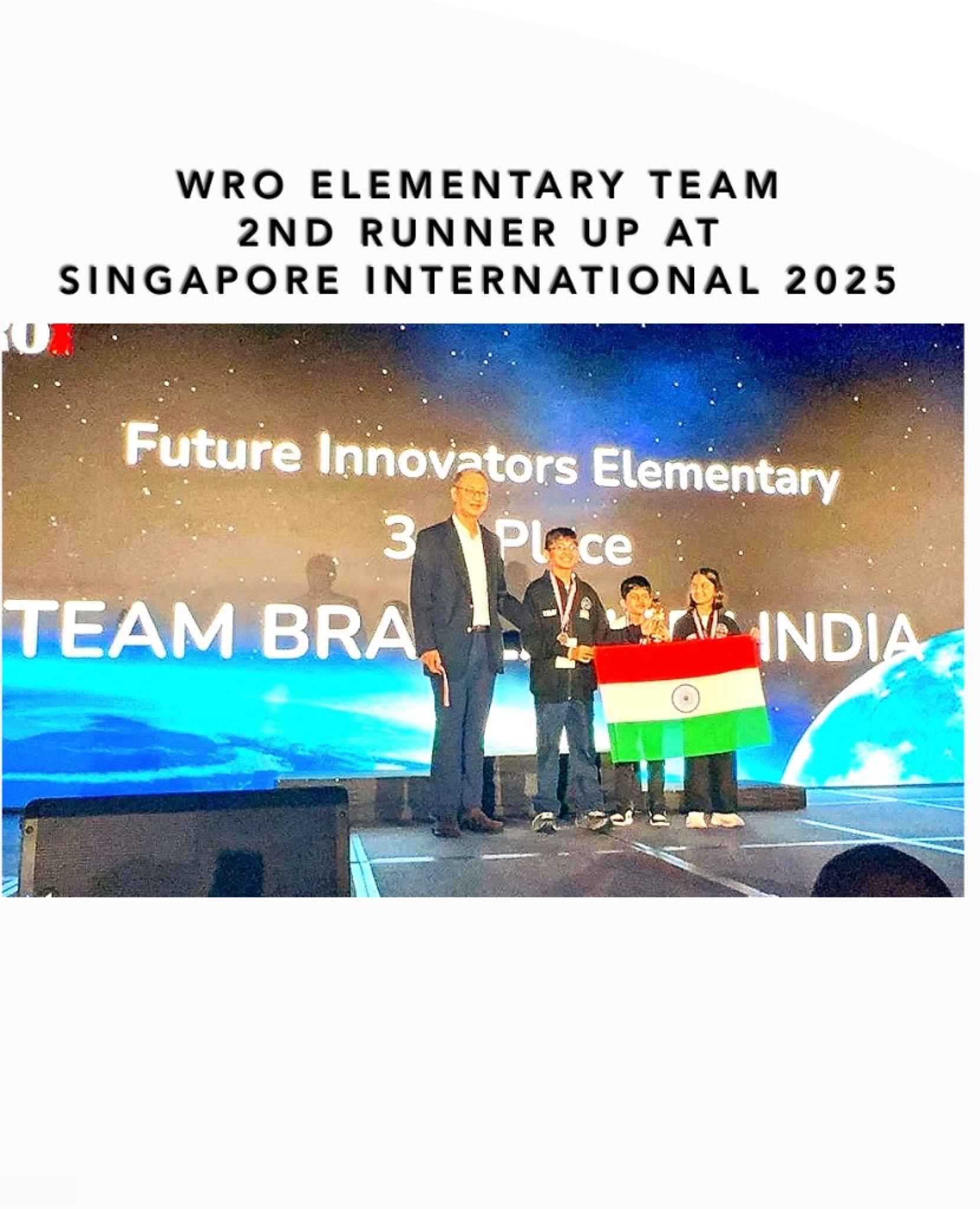WRO Elementary Team 2nd Runner Up at Singapore International 2025